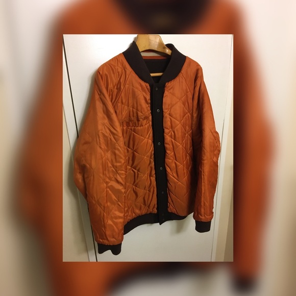 ‘Varcity’ Bomber/Vintage Style Jacket XL Brown and Orange! - Picture 3 of 7